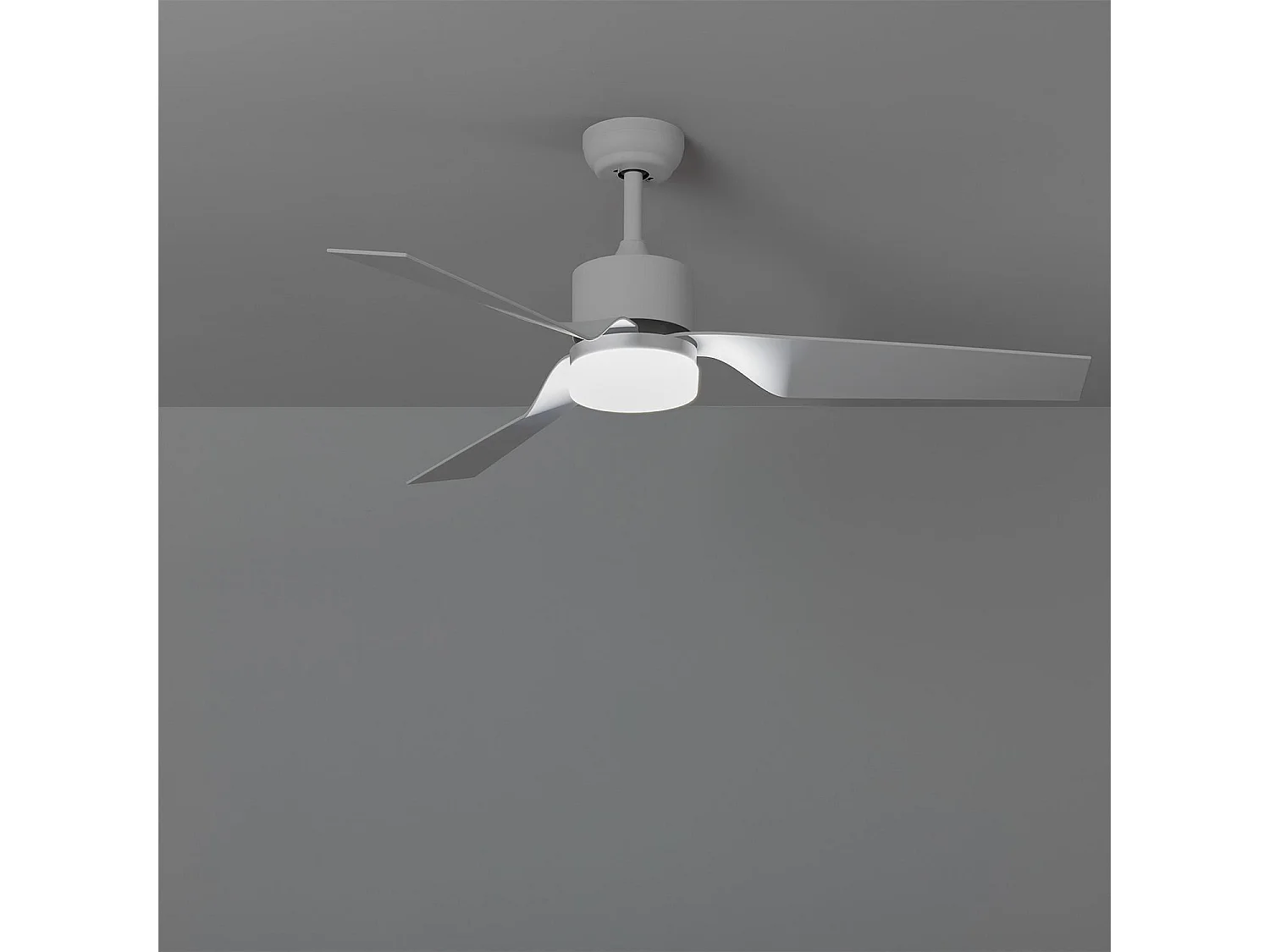 Ventilateur de plafond Silencieux Minimal Blanc 132cm Moteur DC Blanc CCT Avec lumière, Télécommande, Wifi: False