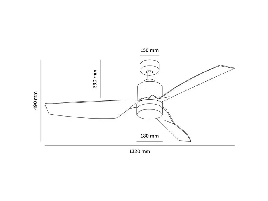 Ventilatore da Soffitto Silenzioso Minimal Bianco 132cm Motore DC Bianco Con Luce, Telecomando, Wifi: True