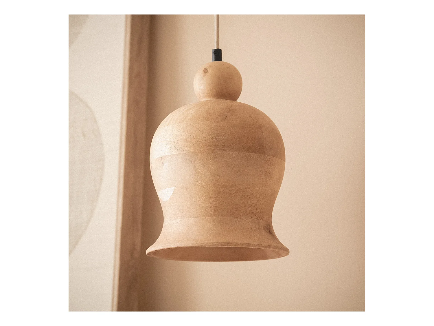 Lampada a Sospensione Legno Akesh III ILUZZIA Naturale