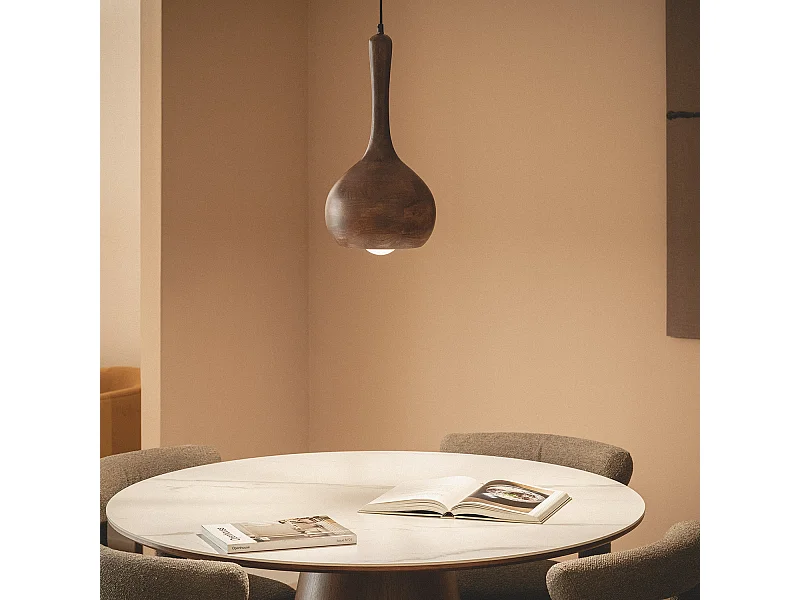 Lampada a sospensione Legno Gatik ILUZZIA Marrone