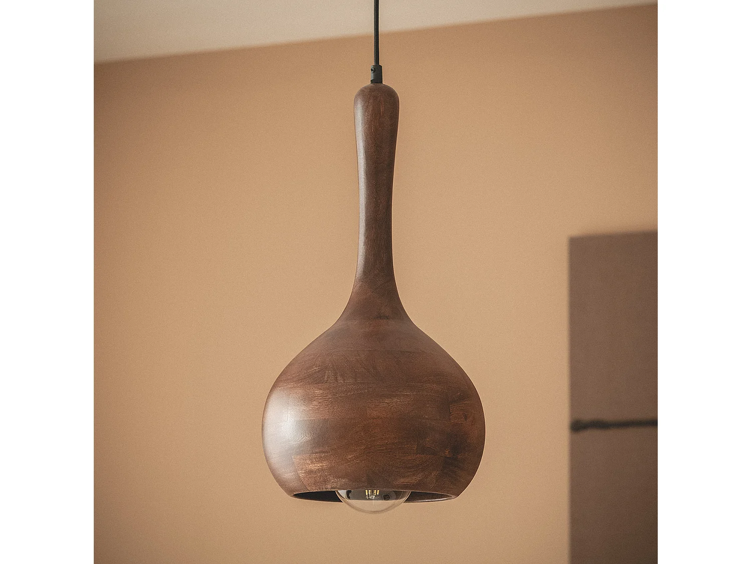 Lampada a sospensione Legno Gatik ILUZZIA Marrone