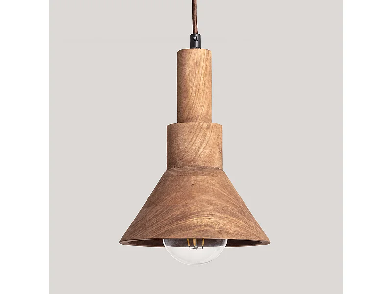 Lampada a Sospensione Legno Dallas Conne Marrone