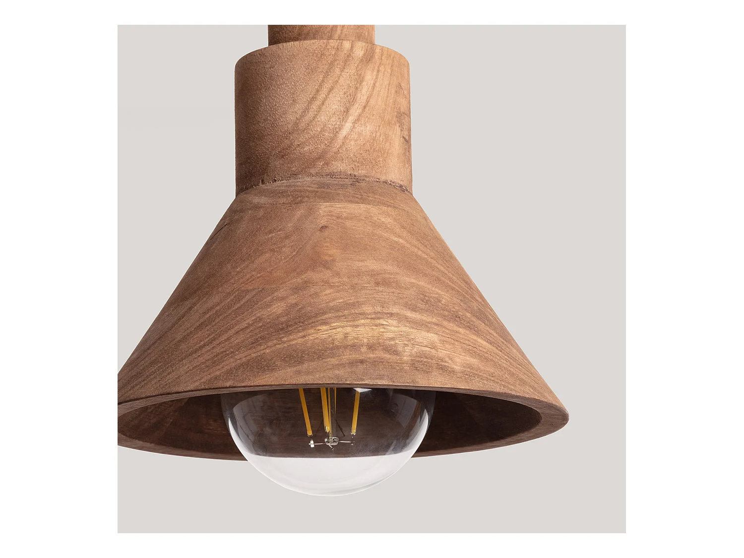 Lampada a Sospensione Legno Dallas Conne Marrone