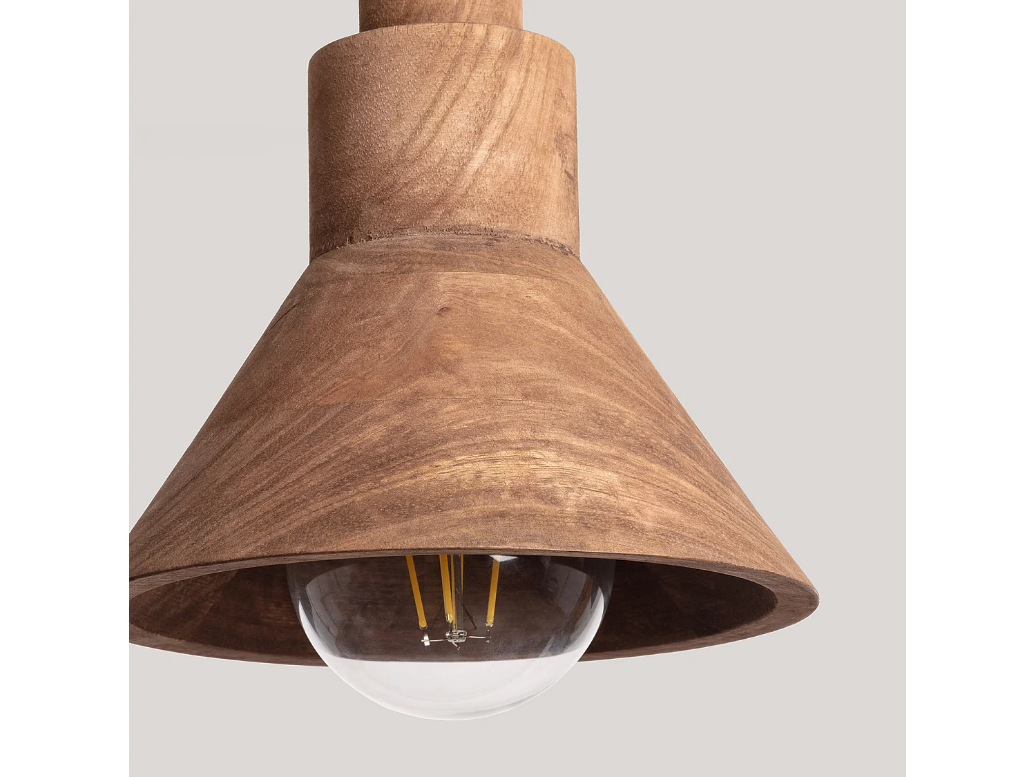 Suspension Bois Dallas Cône Brun
