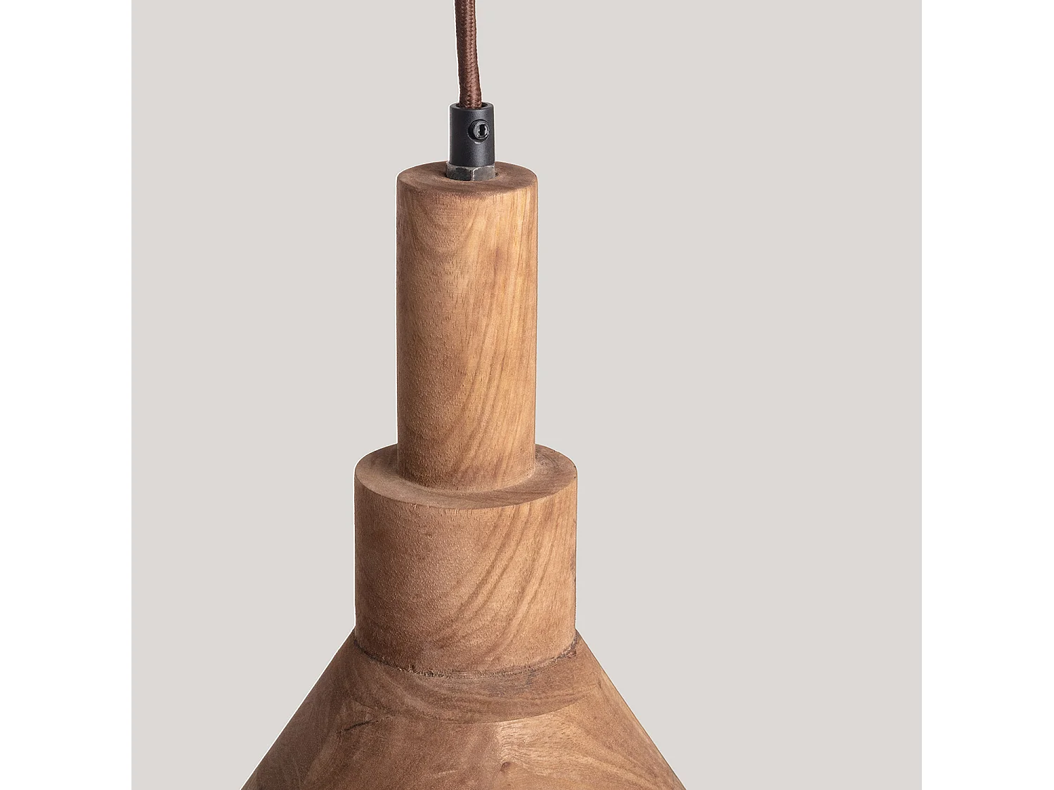 Suspension Bois Dallas Cône Brun