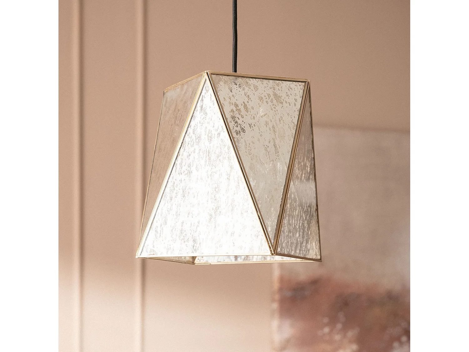 Lampada a Sospensione Metallo e Vetro Mattina ILUZZIA Oro