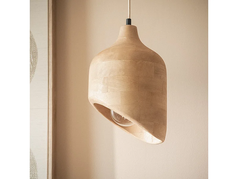 Lampada a Sospensione Legno Akesh I ILUZZIA Naturale