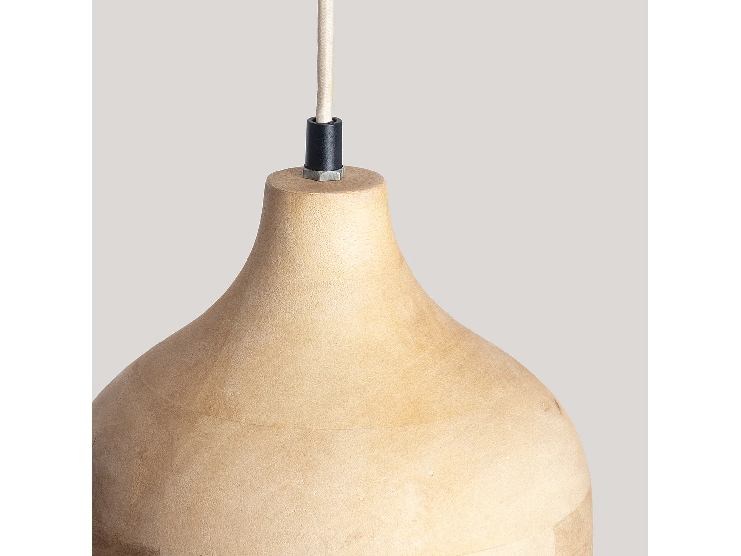 Lámpara Colgante Madera Akesh I ILUZZIA Natural