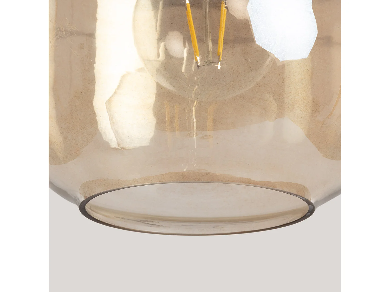 Suspension Bois et Verre Amber Dallas Ambre