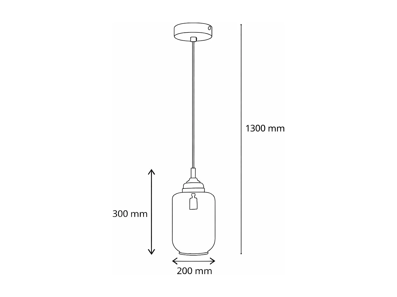 Suspension Bois et Verre Amber Dallas Ambre