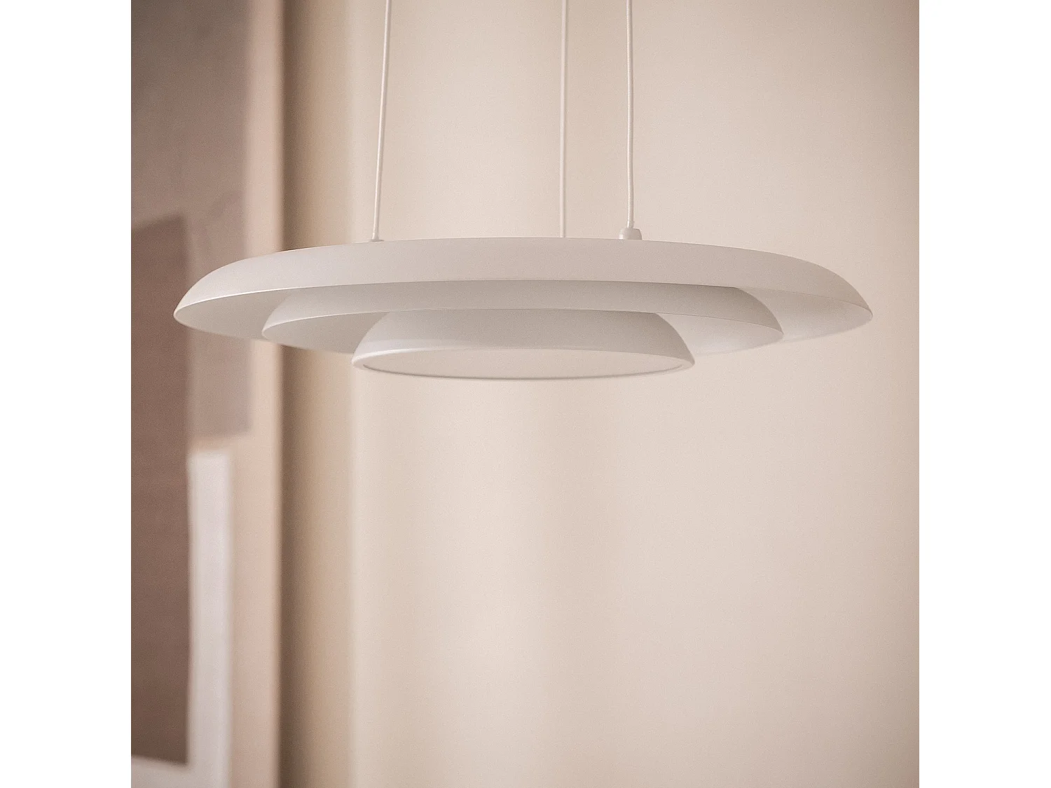 Lampada a Sospensione LED 24W Metallo Ø400 mm CCT Selezionabile Handen Telmor Bianco