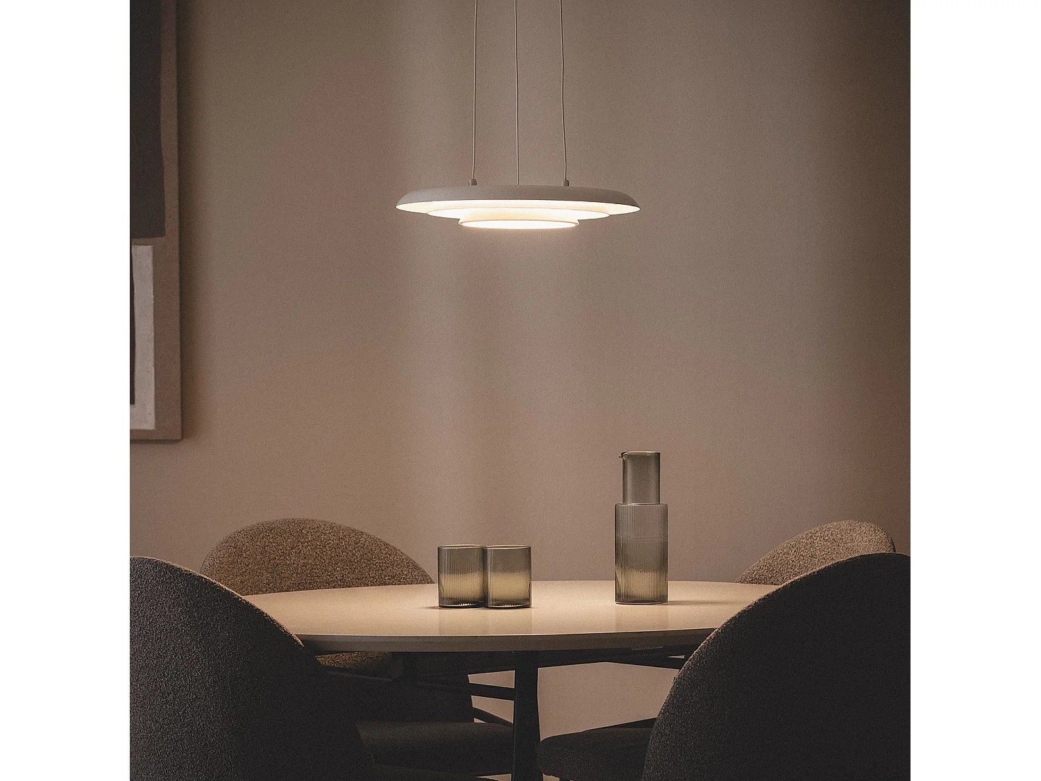 Lampada a Sospensione LED 24W Metallo Ø400 mm CCT Selezionabile Handen Telmor Bianco