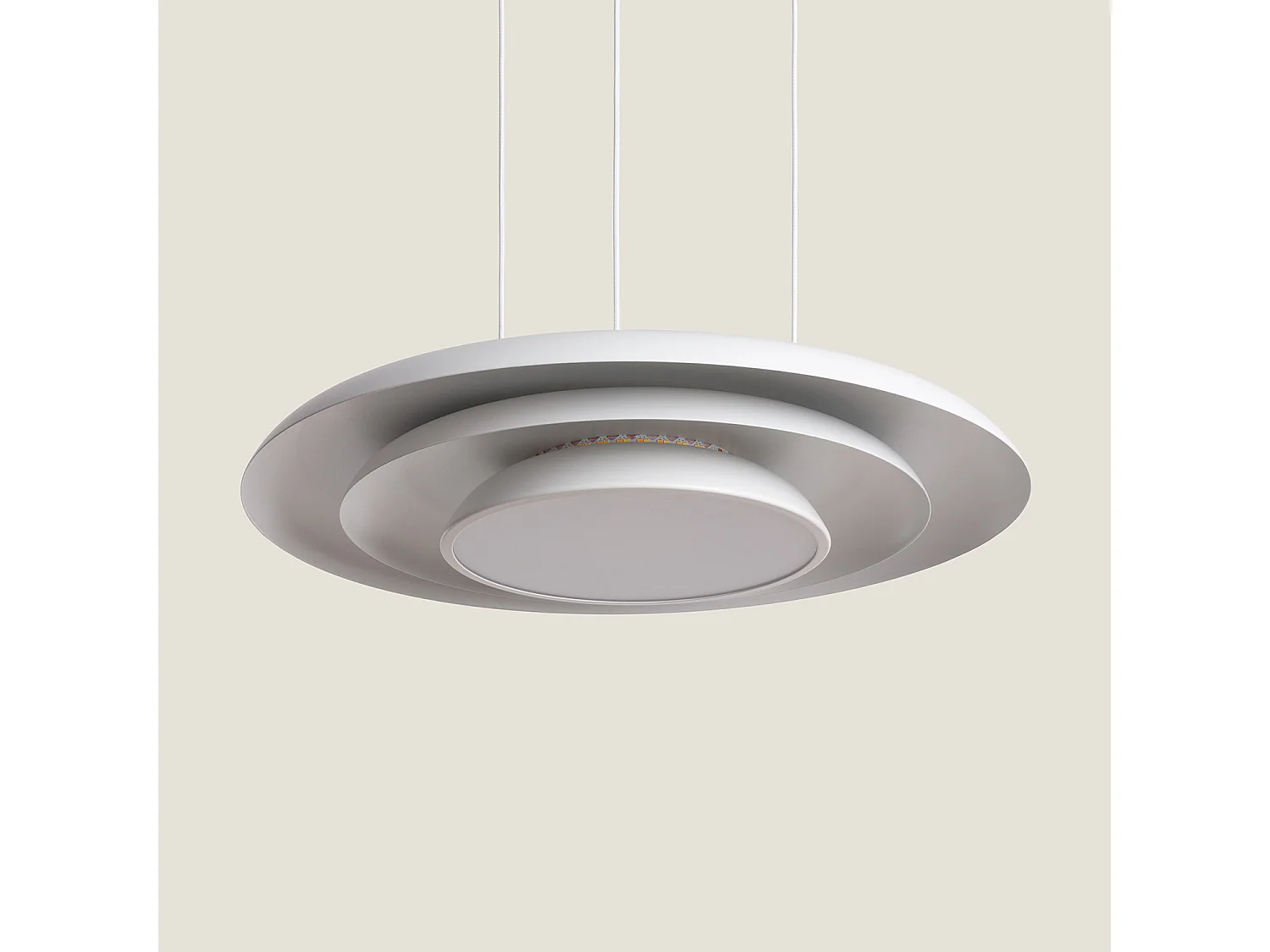 Lampada a Sospensione LED 24W Metallo Ø400 mm CCT Selezionabile Handen Telmor Bianco