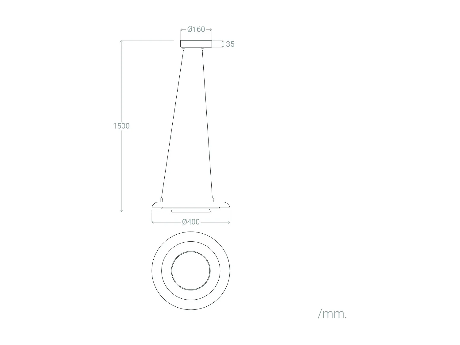 Lampada a Sospensione LED 24W Metallo Ø400 mm CCT Selezionabile Handen Telmor Bianco