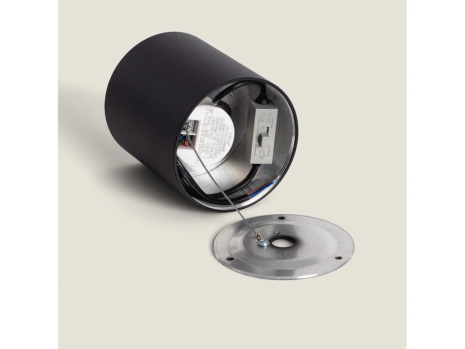 Plafonnier LED Rond 10W Aluminium Sélectionnable Syrah  Noir Sélectionnable (chaud-neutre) (2700K - 3300K - 4000K)