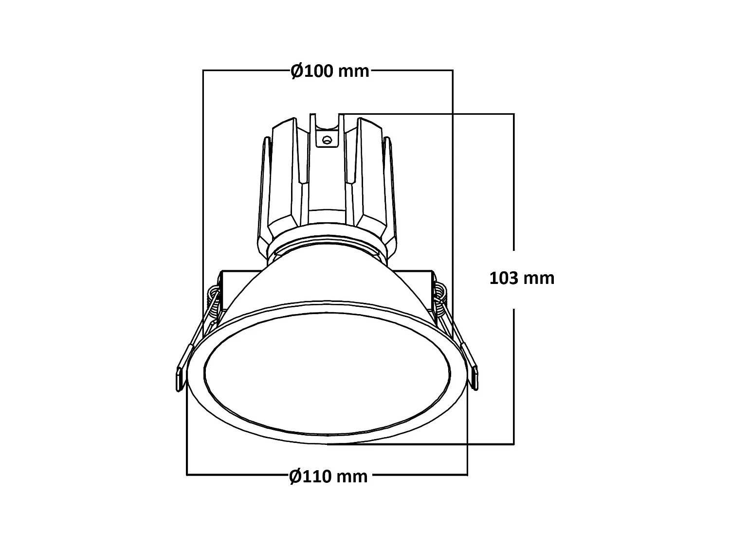 Faretto Downlight LED 9-12W Conico Areni Foro Ø 100 mm 4000K Bianco Bianco Naturale 12 W
