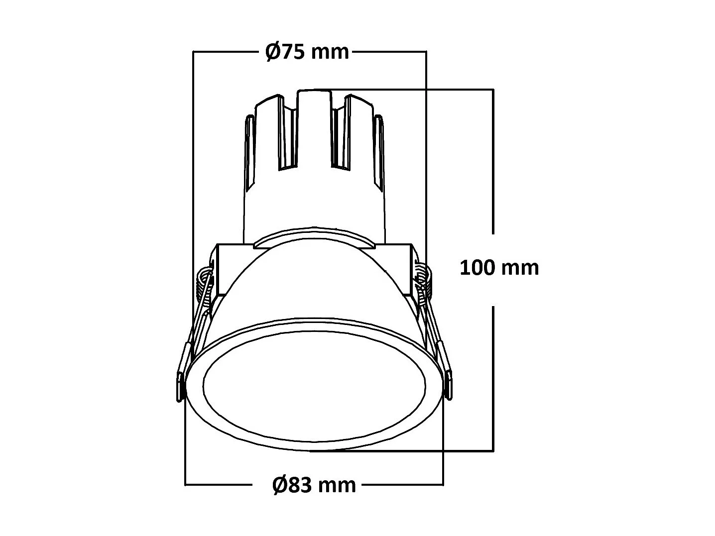 Spot Downlight LED 5W / 7W Conique Areni Coupe Ø 75 mm 2700K Gris Blanc chaud 5 W