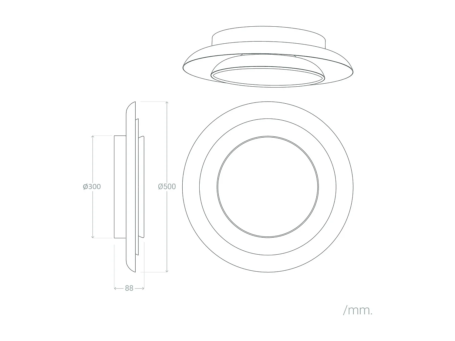 Plafonnier LED Rond Métal 30W Ø500 mm CCT Sélectionnable Telmor Blanc
