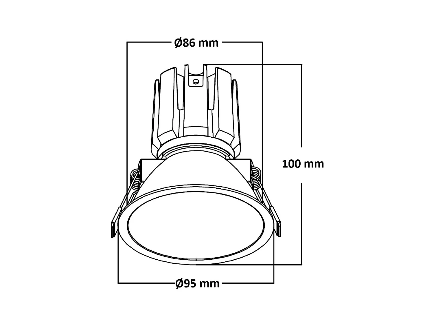 Foco Downlight LED 9W / 12W Cónico Areni Corte Ø 85 mm 3500K Blanco Blanco Cálido 9 W