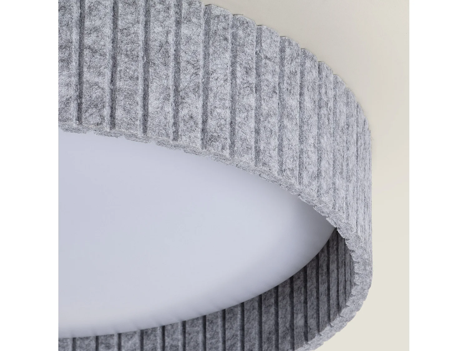 Plafonnier LED 24W Rond Feutre Ø500 mm CCT Sélectionnable Kaptyn Gris