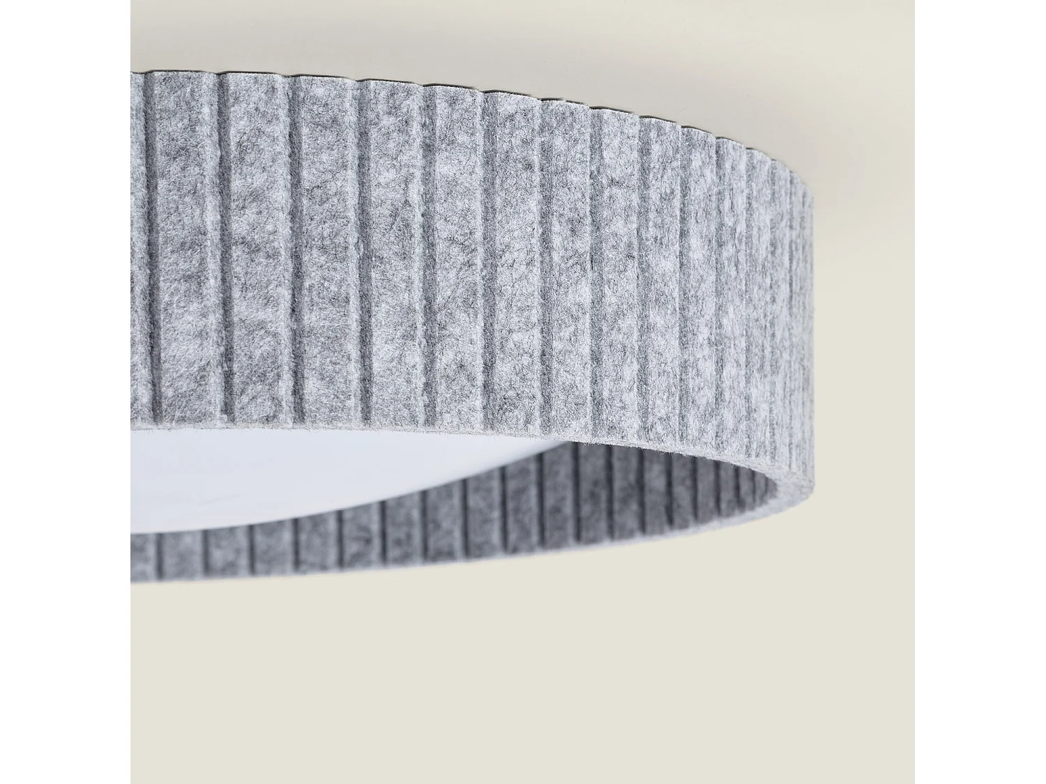 Plafonnier LED 24W Rond Feutre Ø500 mm CCT Sélectionnable Kaptyn Gris