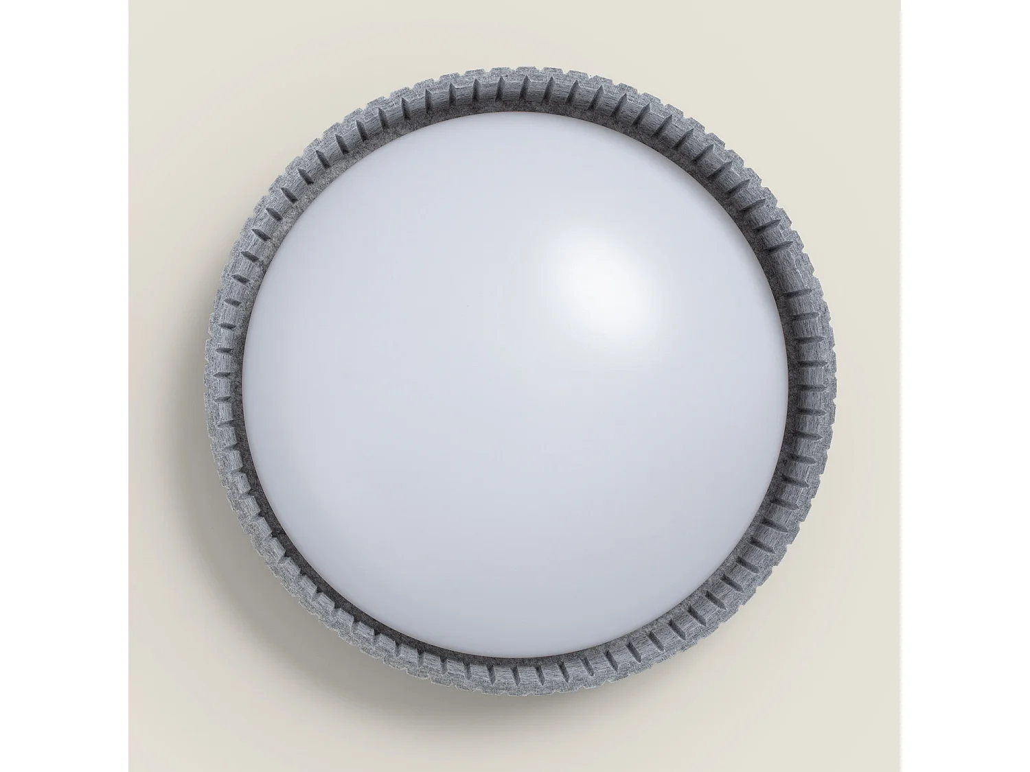 Plafón LED Acústico 24W Circular Fieltro Ø500 mm CCT Seleccionable Kaptyn Gris