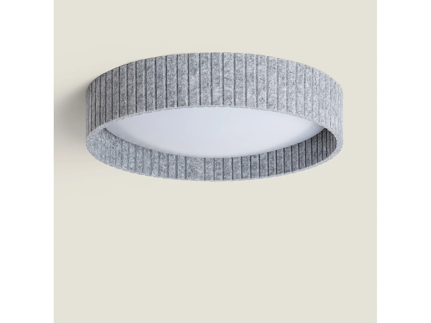 Plafón LED Acústico 24W Circular Fieltro Ø500 mm CCT Seleccionable Kaptyn Gris