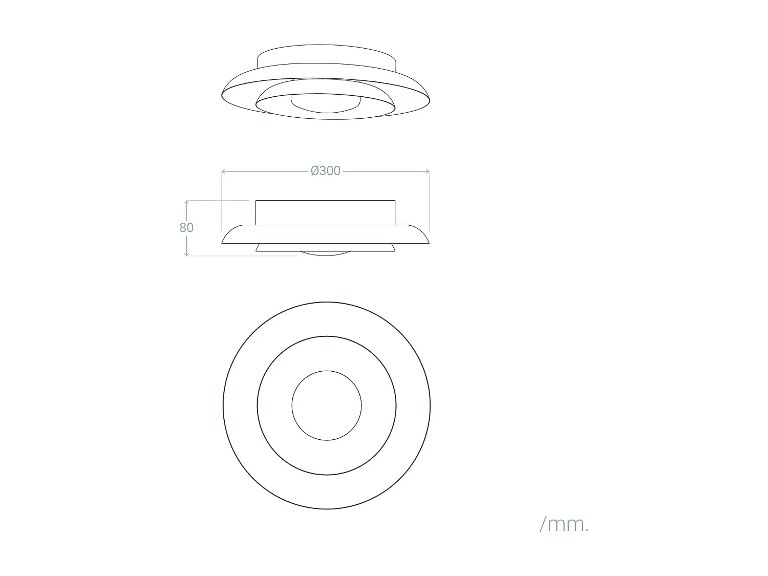 Plafonnier LED 20W Rond Métal Ø300 mm CCT Sélectionnable Telmor Blanc