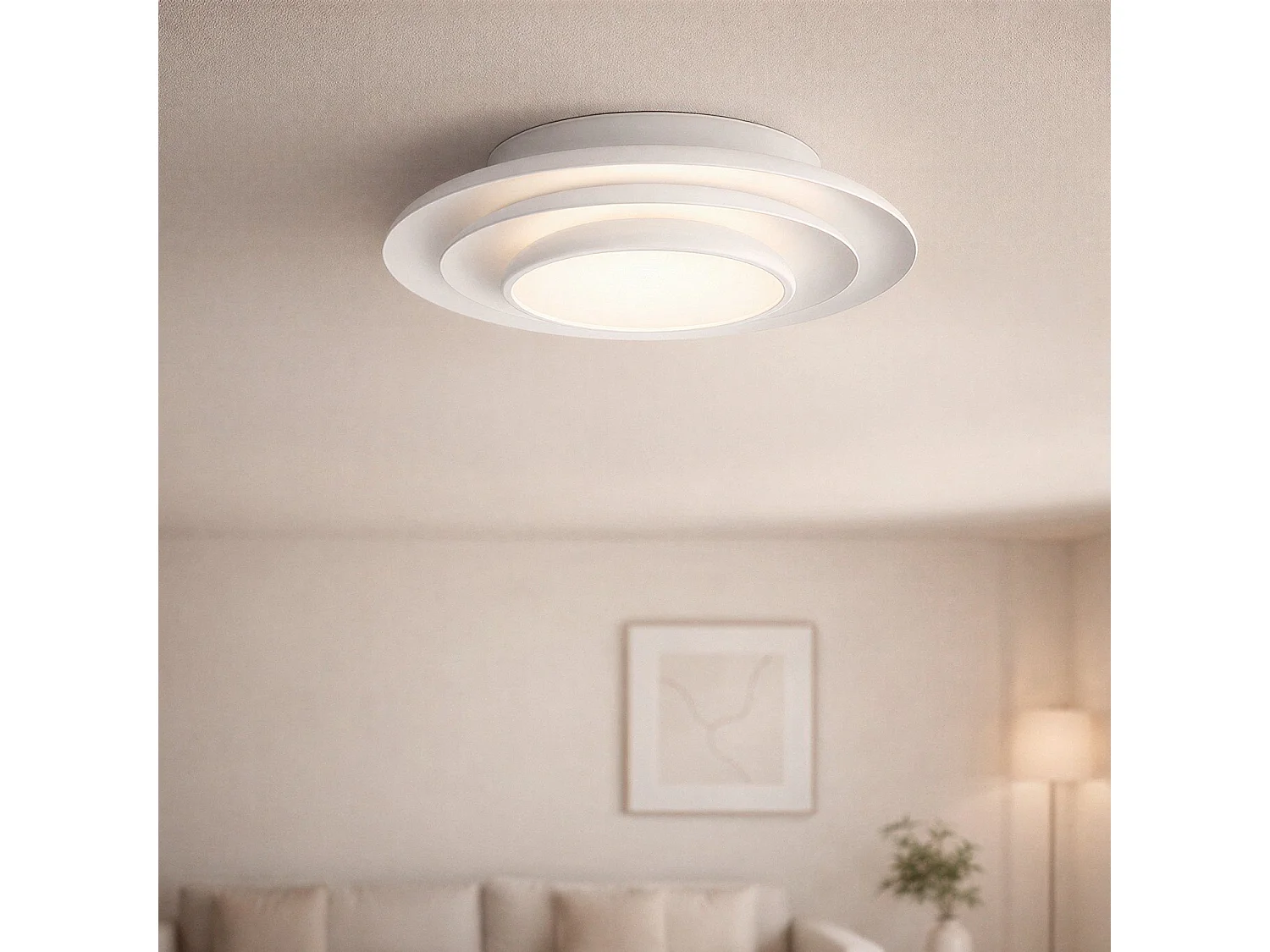 Plafonnier LED 20W Rond Métal Ø300 mm CCT Sélectionnable Telmor Blanc