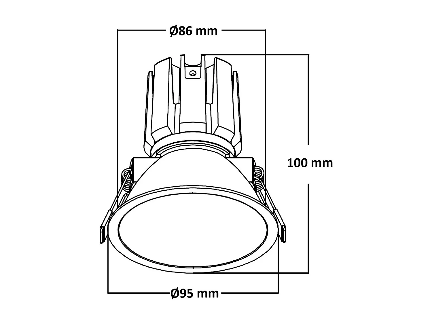 Foco Downlight LED 9W / 12W Cónico Areni Corte Ø 85 mm 3500K Negro Blanco Cálido 9 W