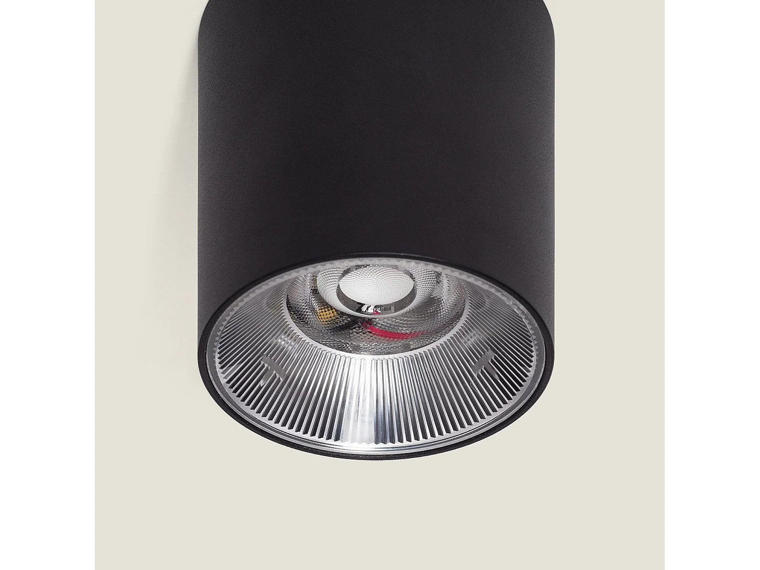 Plafonnier LED 7W Circulaire Syrah Noir Sélectionnable (chaud-neutre) (2700K - 3300K - 4000K)