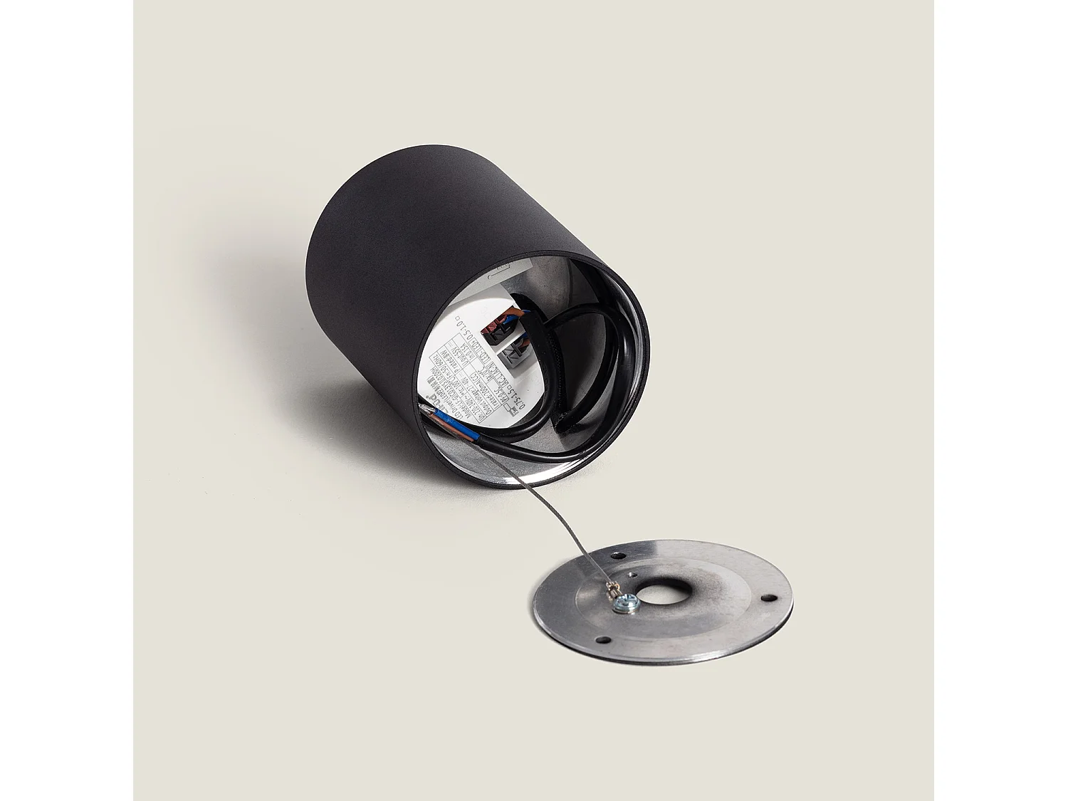Plafonnier LED 7W Circulaire Syrah Noir Sélectionnable (chaud-neutre) (2700K - 3300K - 4000K)