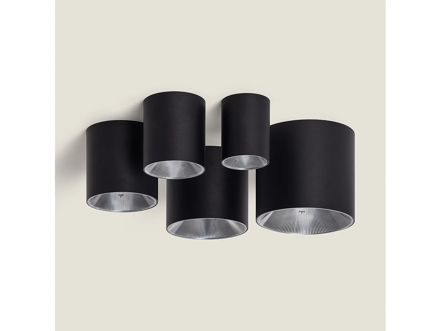 Plafonnier LED 7W Circulaire Syrah Noir Sélectionnable (chaud-neutre) 2700K - 3300K - 4000K