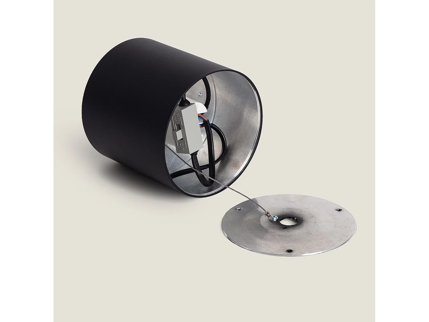 Applique da Soffitto LED 15W Circolare Syrah Nero Selezionabile (Caldo-Naturale) 2700K - 3300K - 4000K