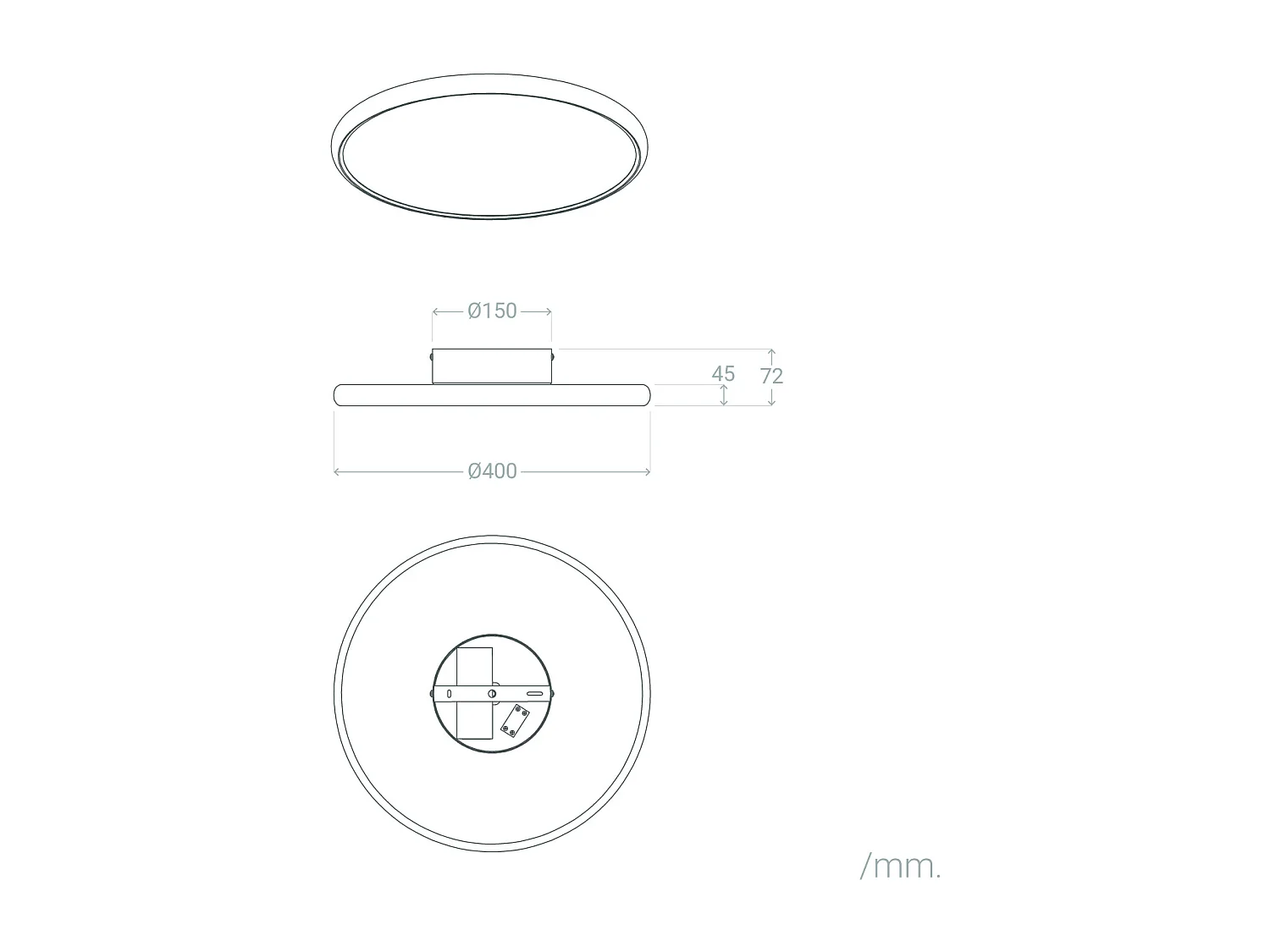 Plafonnier LED 28W Métal CCT Sélectionnable Meisel Noir