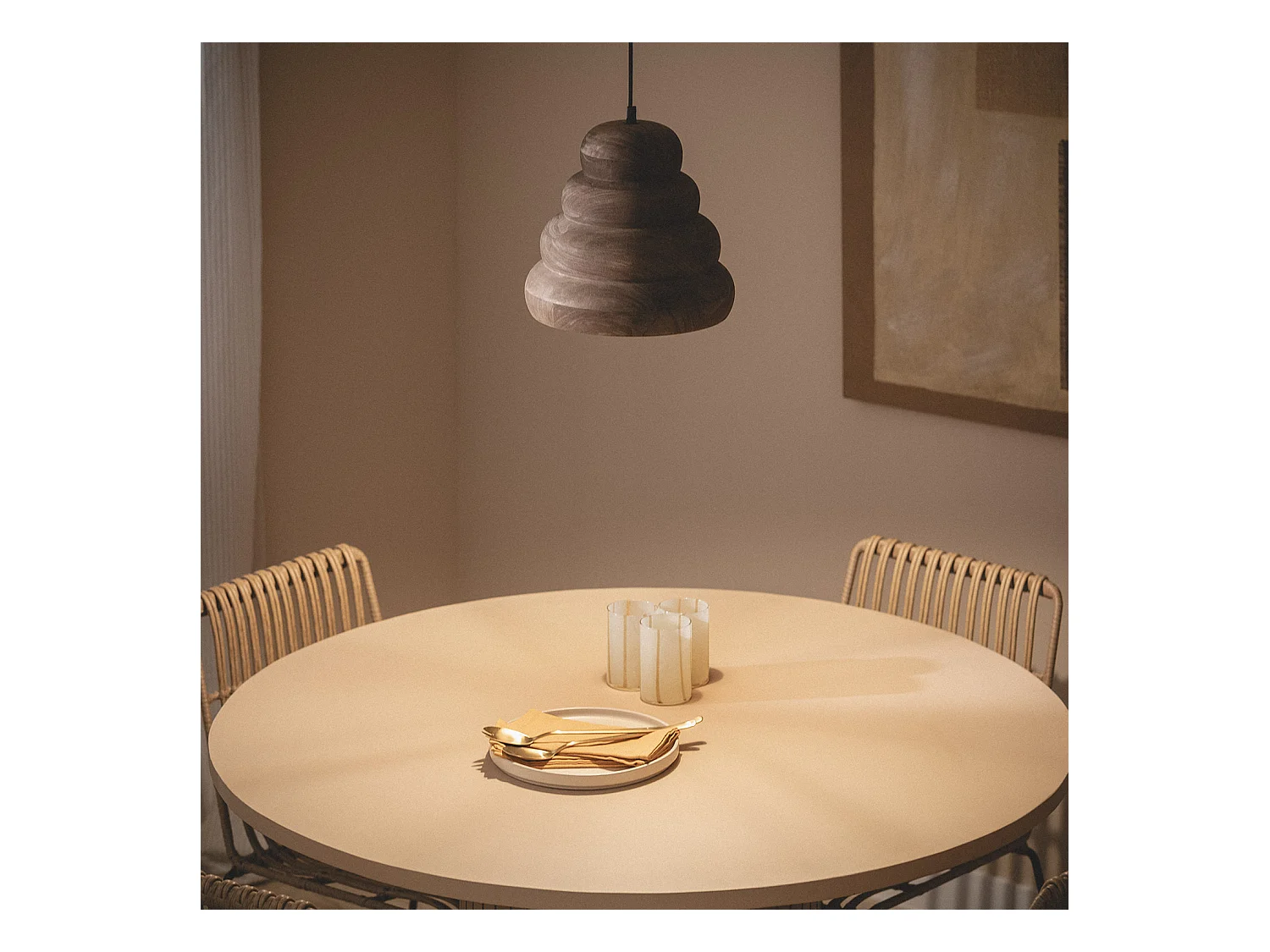 Lampada a Sospensione Legno Dallas I Marrone