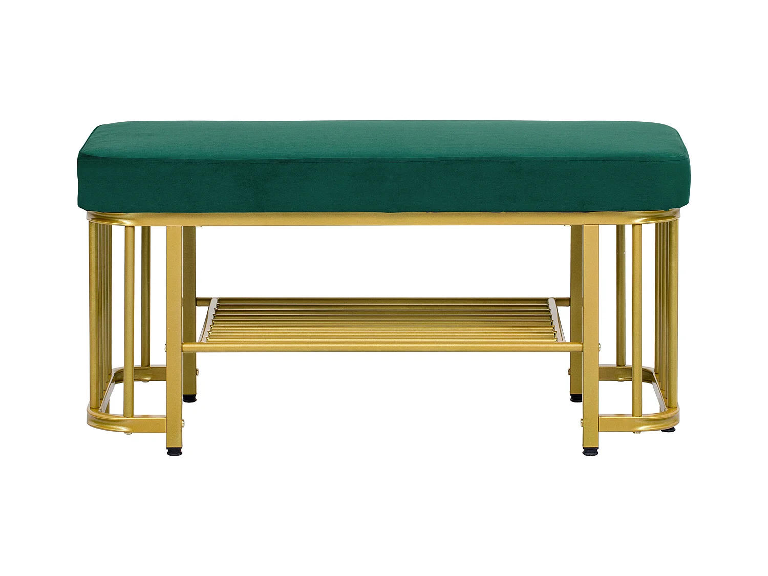 Meuble à chaussures 80x35x39.5cm - avec des étagères ouvertes - Vert+Doré