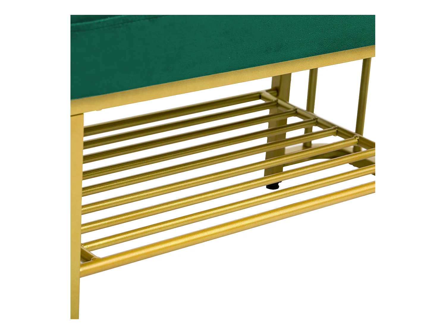 Meuble à chaussures 80x35x39.5cm - avec des étagères ouvertes - Vert+Doré