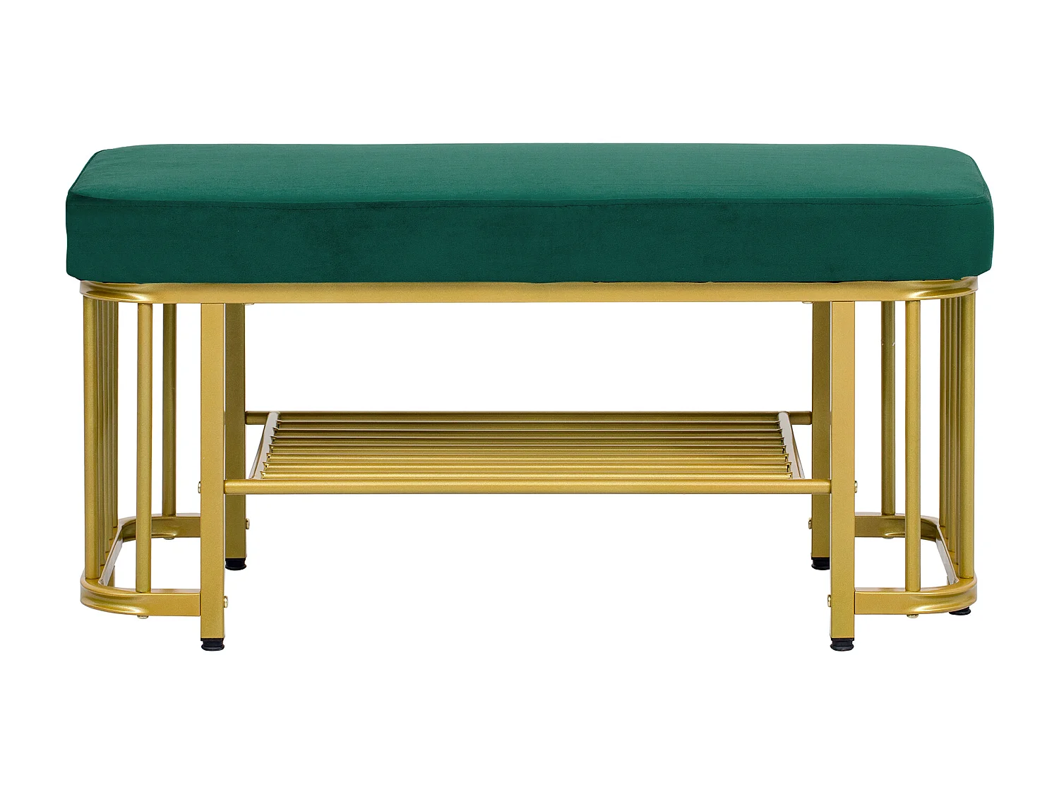 Meuble à chaussures 80x35x39.5cm - avec des étagères ouvertes - Vert+Doré