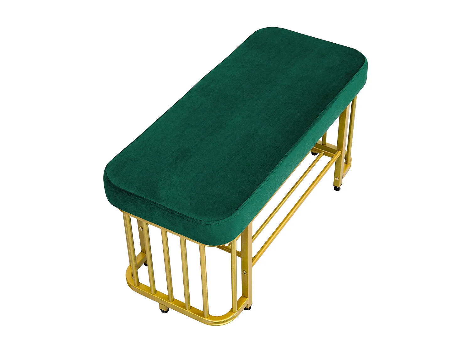 Meuble à chaussures 80x35x39.5cm - avec des étagères ouvertes - Vert+Doré