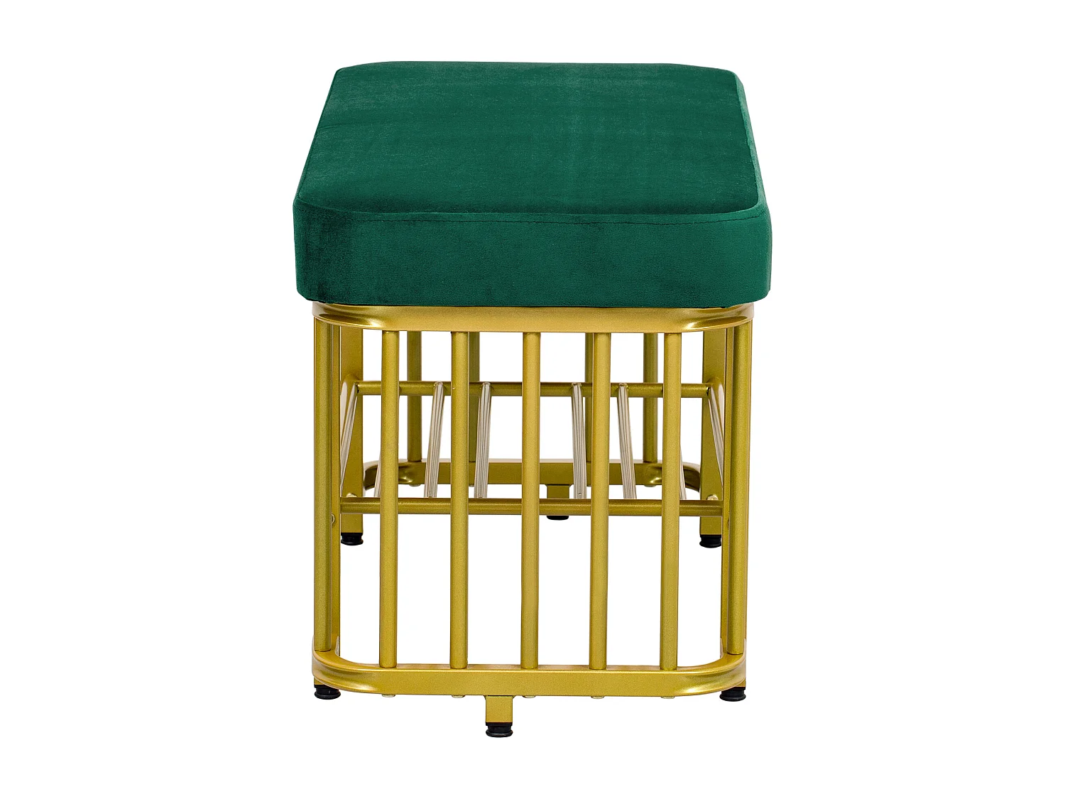 Meuble à chaussures 80x35x39.5cm - avec des étagères ouvertes - Vert+Doré