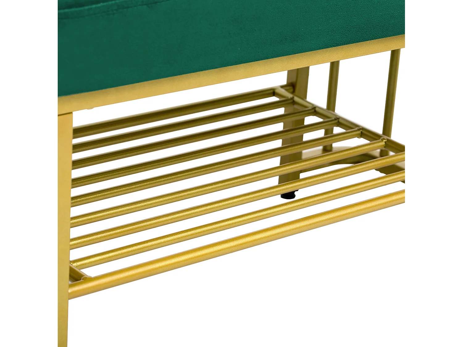 Meuble à chaussures 80x35x39.5cm - avec des étagères ouvertes - Vert+Doré