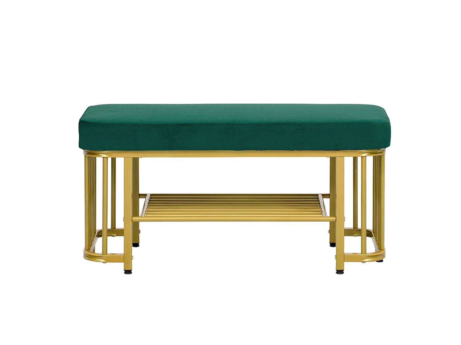 Mueble para zapatos 80×35×39.5 cm - con estantes abiertos - ​​verde+dorado