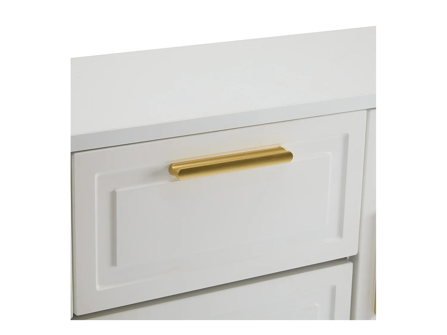 Meuble à chaussures moderne 120x24x107cm - 2 portes et 2 tiroirs - 2 portes abattants - Blanc