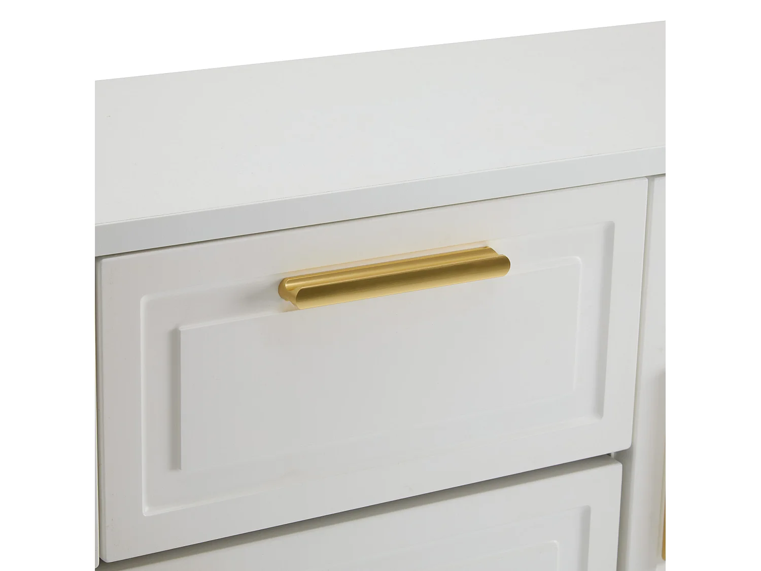 Meuble à chaussures moderne 120x24x107cm - 2 portes et 2 tiroirs - 2 portes abattants - Blanc