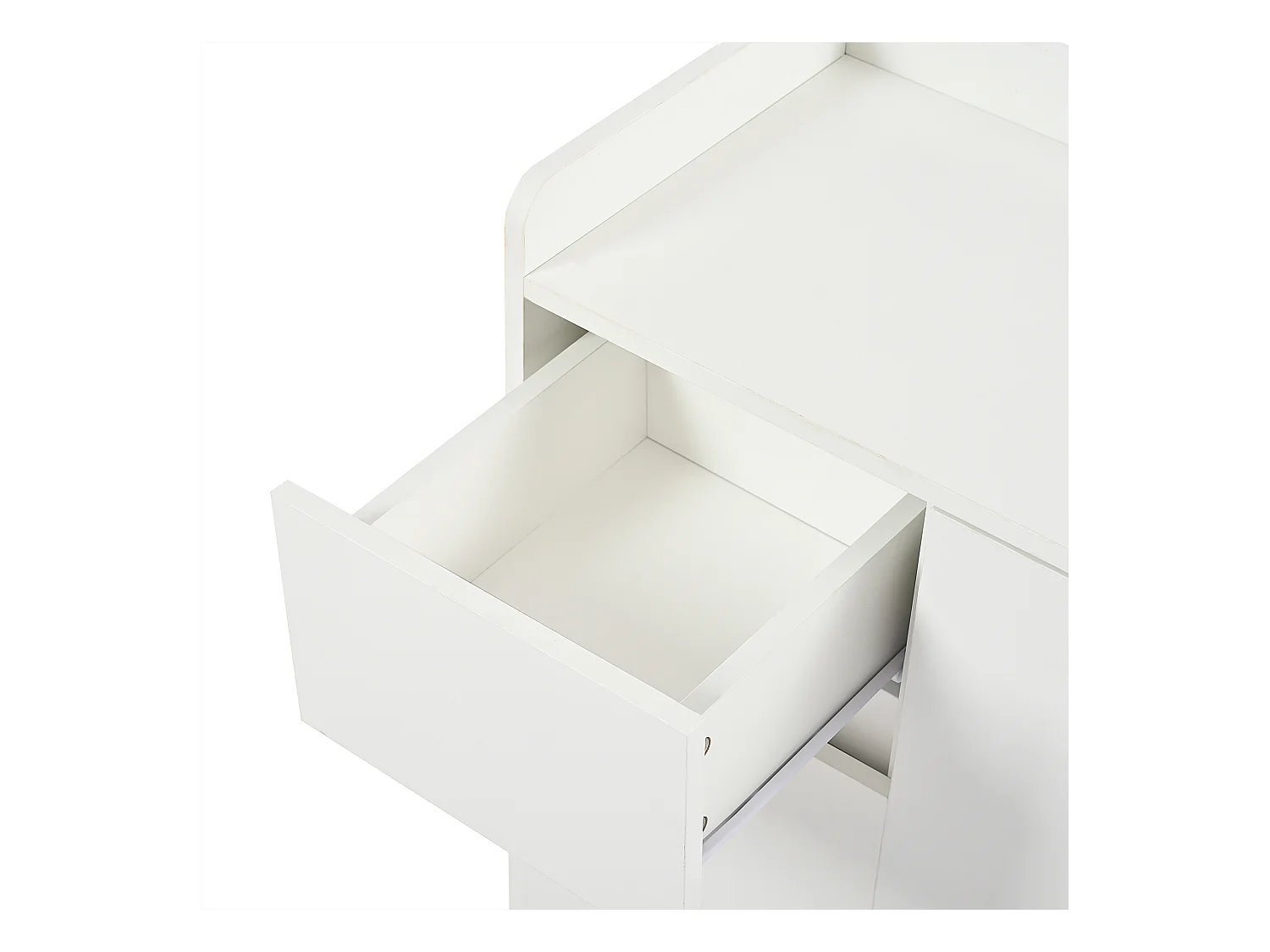 Meuble à chaussures moderne 120x35x99cm - 4 portes et 1 tiroir - Blanc