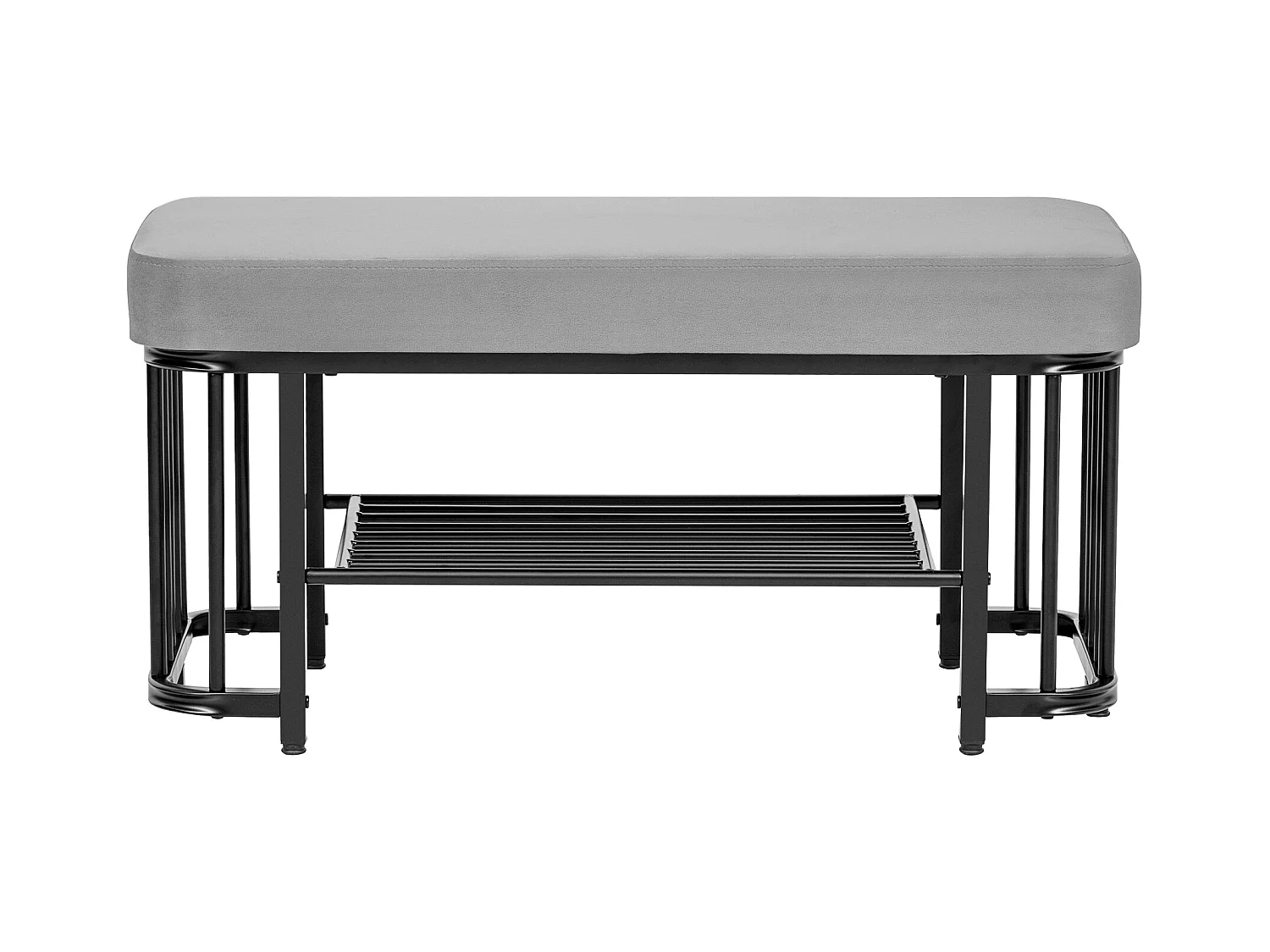 Schoenmeubel 80×35×39.5 cm - met open planken - zwart+grijs