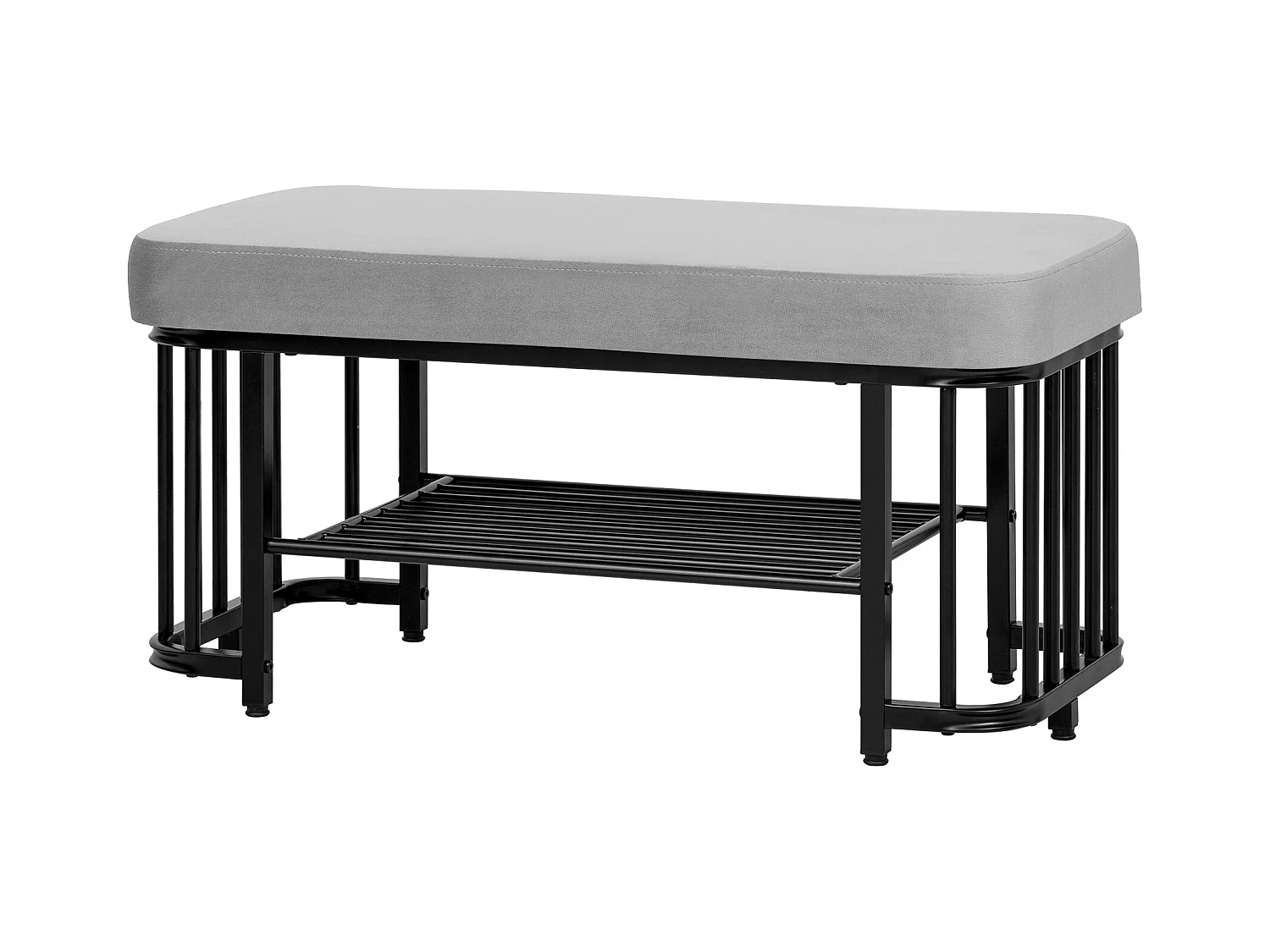 Schoenmeubel 80×35×39.5 cm - met open planken - zwart+grijs