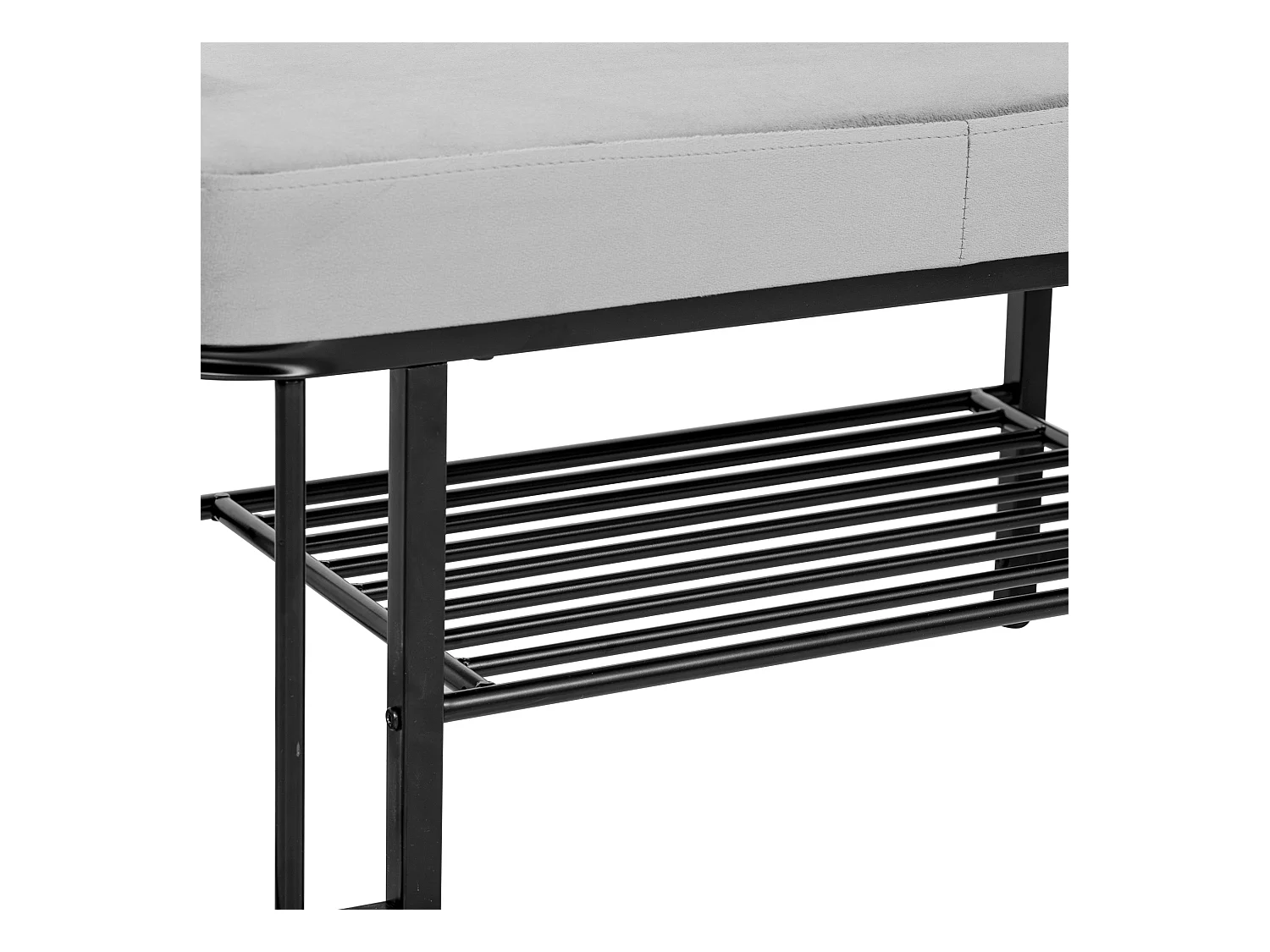 Schoenmeubel 80×35×39.5 cm - met open planken - zwart+grijs