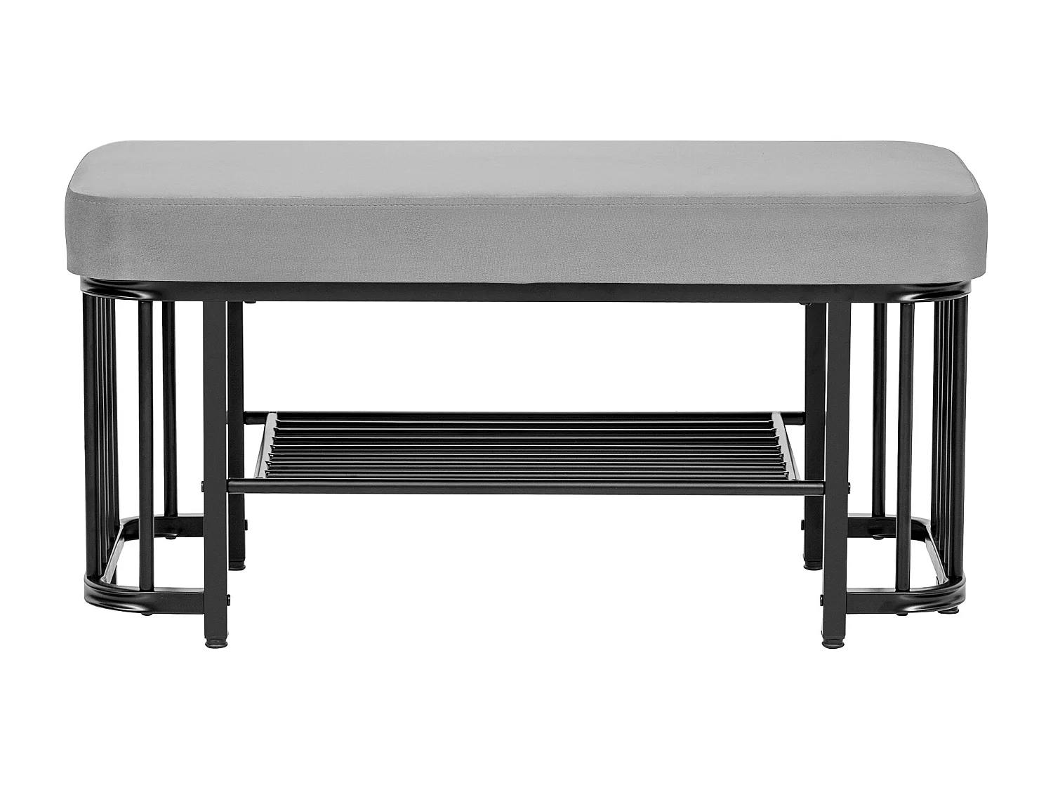 Armário de sapatos 80×35×39.5 cm - com prateleiras abertas - preto+cinza